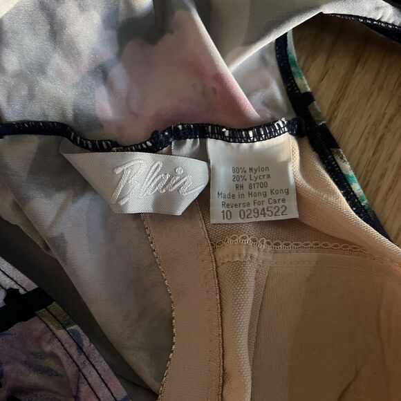 Blair Swimwear Swim Suit 1 Piece Blue Floral Boy Shorts Size 10 VTG  EUC - Picture 6 of 8